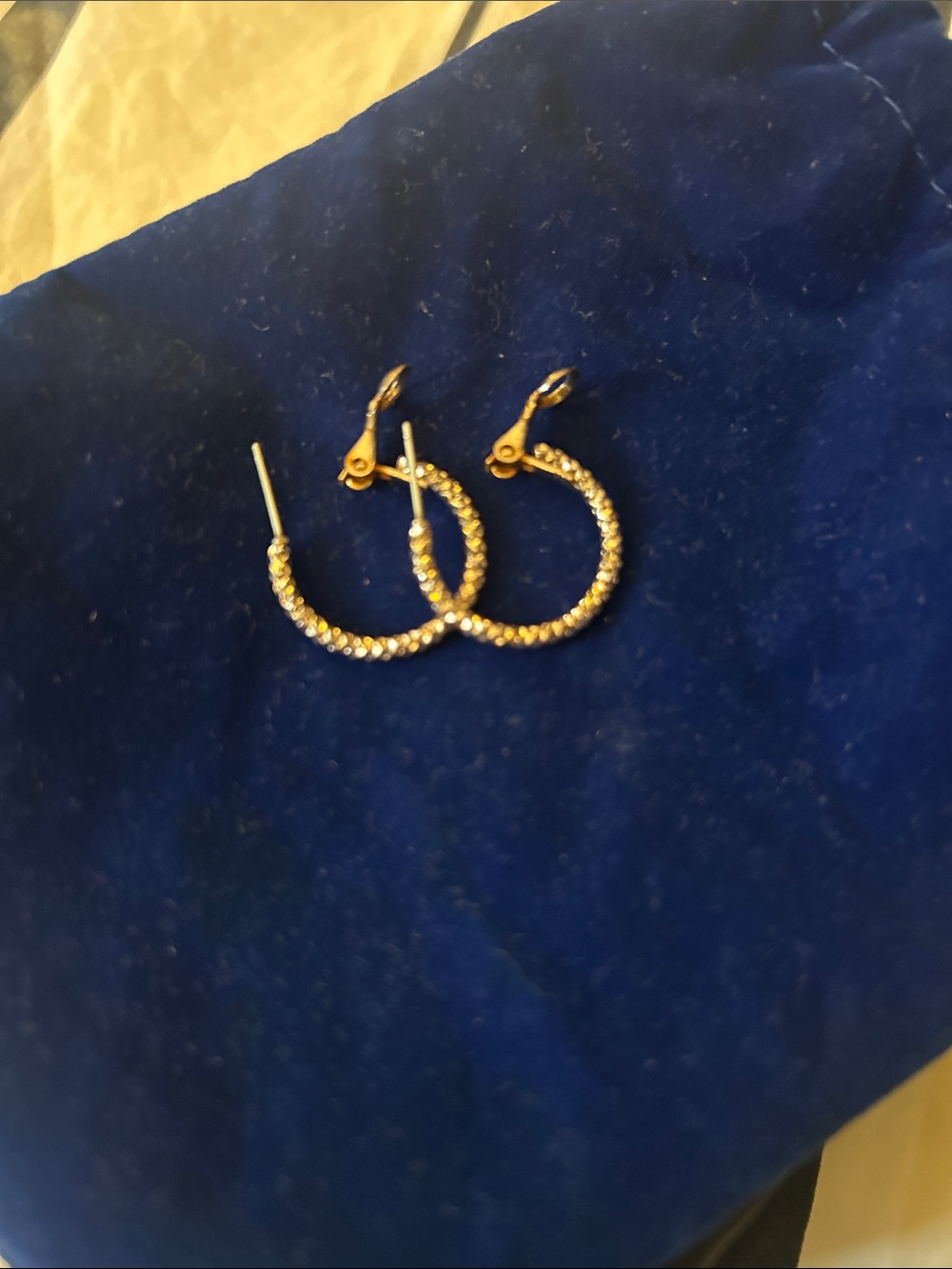 Delicate Gold Crystal Hoop Earrings - Women's Jewelry